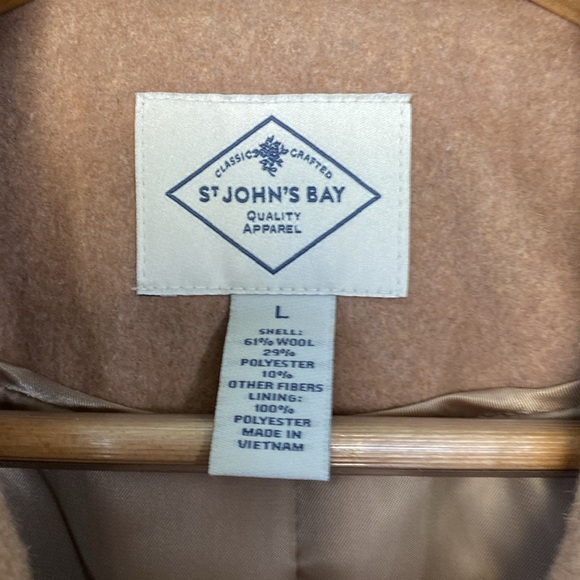 St. John’s bay wool winter coat. Size large. Brown. - Picture 2 of 7